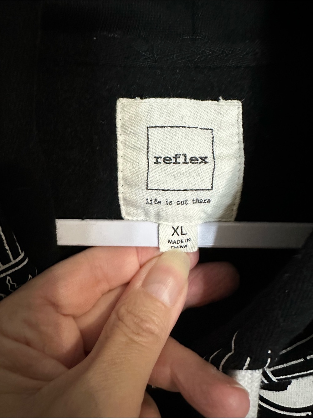 Reflex Black and White Celestial Hooded Sweatshirt Size XL - Reflective - Picture 4 of 5
